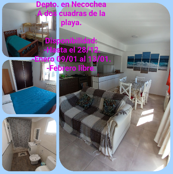 Departamento a dos cuadras de la playa Necochea